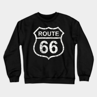 Vintage Style Iconic Route 66 Tee - Nostalgic Highway Sign Design - Casual Travel Wear - Great Gift for Road Trippers Crewneck Sweatshirt
